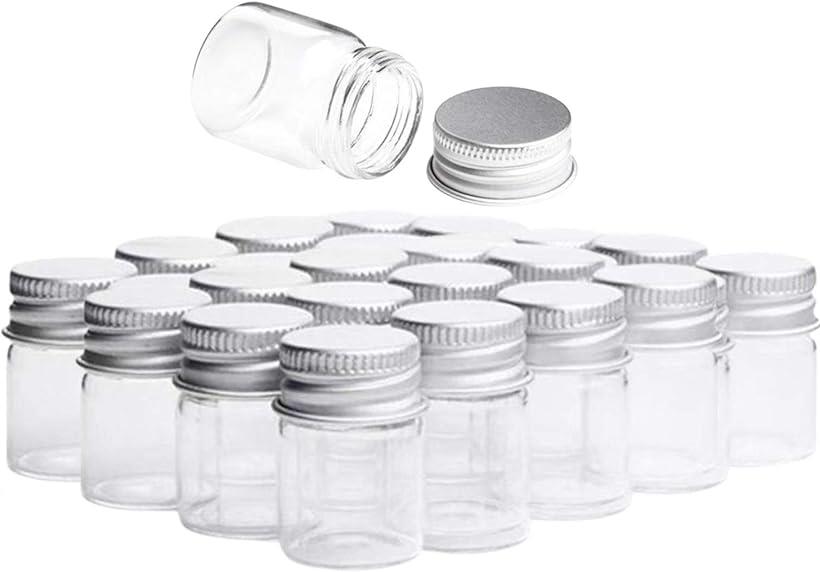 dilib ガラス小瓶 ミニ ボトル スペアボトル アルミキャップ 液体や小物の小分け 手芸 容器 小物 保管 保存 (5ml 20本セット) 1