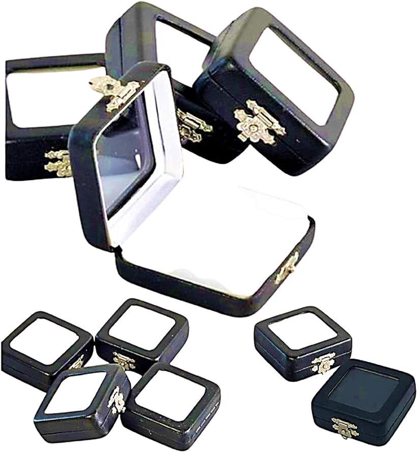 ルースケース ジュエリーケース 指輪ケース 携帯用 宝石収納 ディスプレイケース 標本箱 展示窓 10個セット (10個セット)