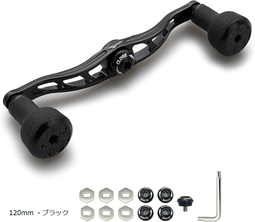 Other - リール ハンドル 24mm TPE製ノブ搭載 シマノ ダイワ アブガルシア 通用 ベイトリール Arch Series HT24201 (120mm - ブラック)
