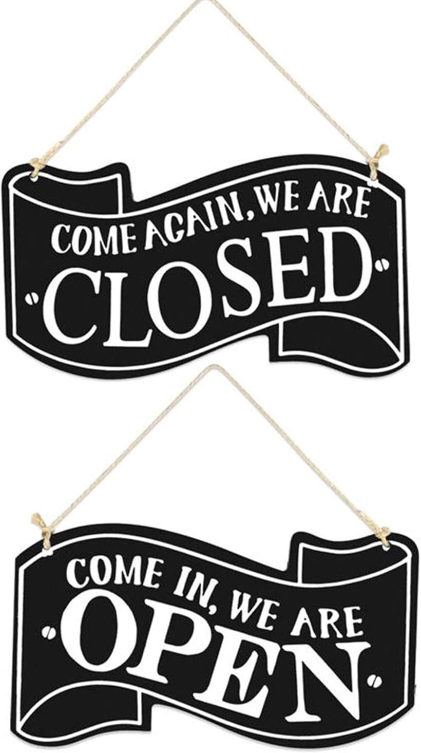 オープン クローズ OPEN ＆ CLOSED 看板 木製 両面 ボード プレート お店 お部屋 ...