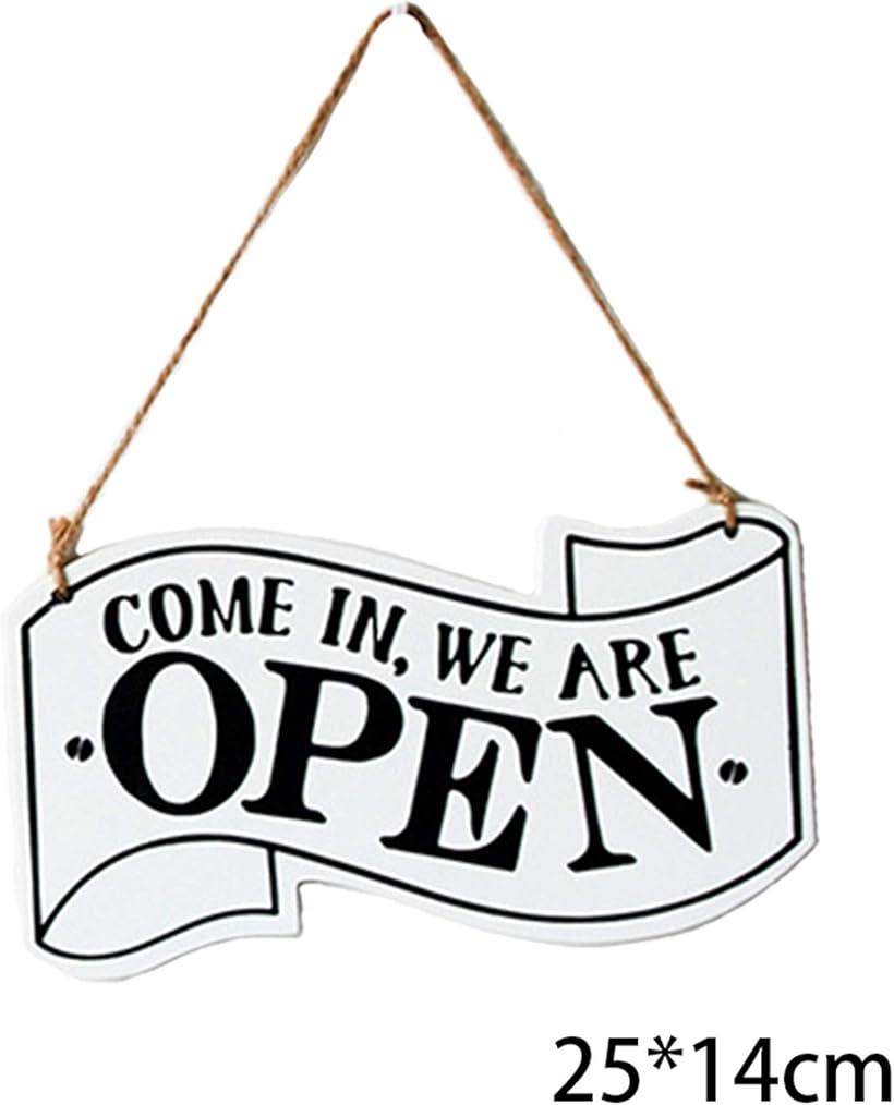 OHstoreのオープン クローズ OPEN ＆ CLOSED 看板 木製 両面 ボード プレート お店 お部屋 カフェ の インテリア 装飾 開店 閉店 白 (白)｜アングル2