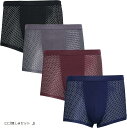 ボクサー パンツ 4枚 セット メッシュ 蒸れない 通気性 高伸縮 メンズ ブリーフ 肌触り 抜群 下着 日本Sサイズ タグL ロゴなしAセット(ロゴなしAセット, S)