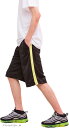 ワイズファクトリー メンズ ジャージパンツ ハーフパンツ シャドーストライプ ボトム ルームウェア サイドライン スポーツ ブラックxイエロー(ブラック/イエロ...