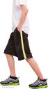 ワイズファクトリー メンズ ジャージパンツ ハーフパンツ シャドーストライプ ボトム ルームウェア サイドライン スポーツ ブラックxイエロー(ブラック/イエロ...
