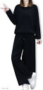 レディース レディス セットアップ ジャージ スウェット 無地 長袖 3L (ブラック, 3L)