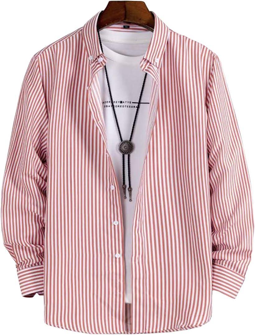 クーパーアンドコー ストライプシャツ 長袖 キレイめ シャツジャケット 細め メンズ ピンク( TYPE1, M)