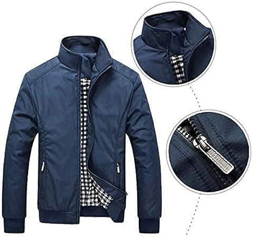 アスペルシオ ミリタリー カラー ブルゾン ジップ ジャンパー メンズ 紺色(ネイビー, M)