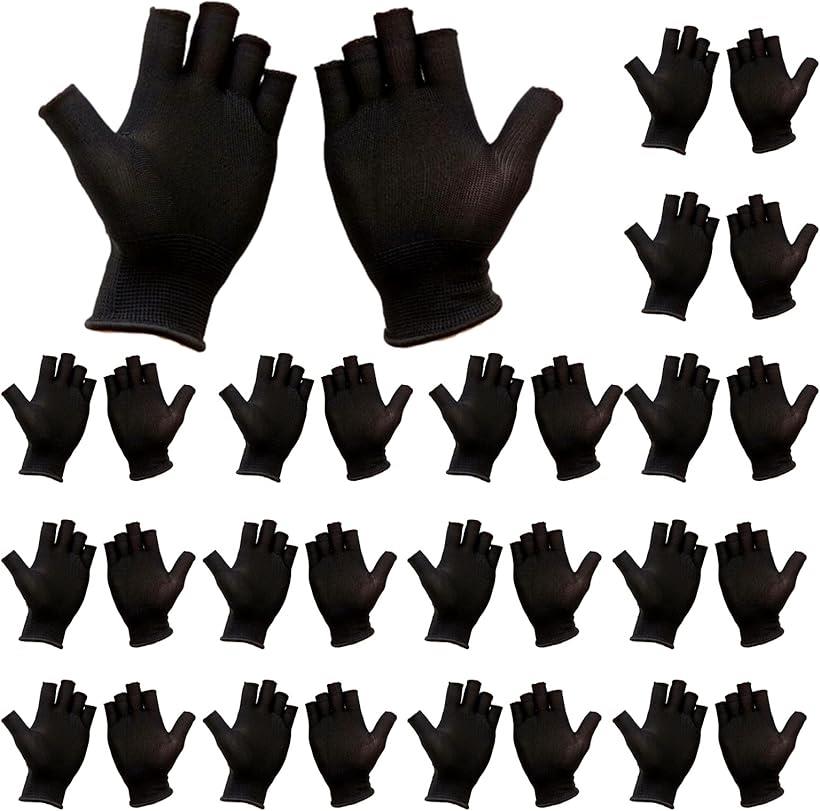 指なし軍手 15双セット 指きり手袋 薄手 吸汗速乾 指なし手袋 作業用 グローブ 滑り止めなし (滑り止め..