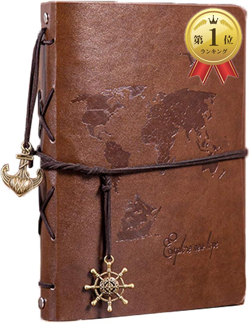 【楽天ランキング1位入賞】フォトアルバム スクラップブック DIY 手作り 写真 レザー 世界地図 黒台紙 ..