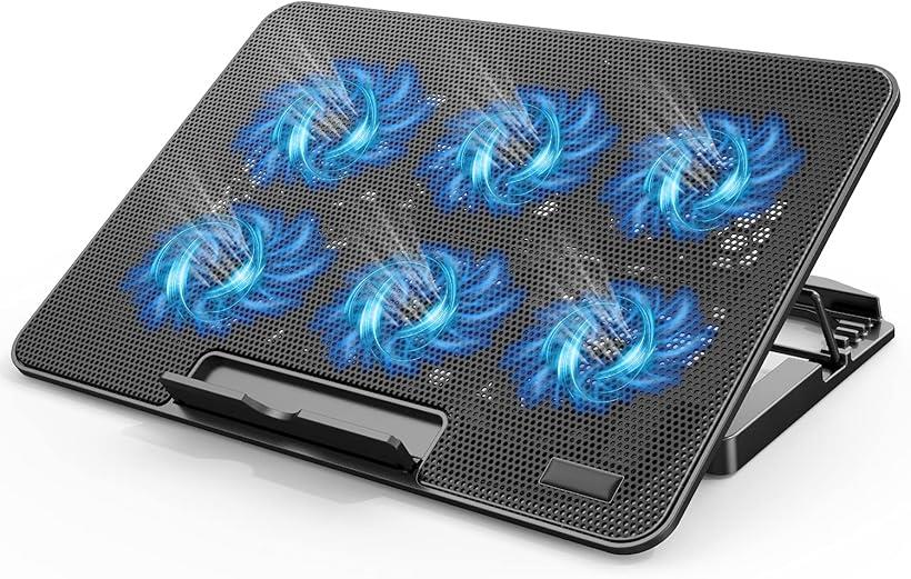 2021最新 ノートパソコン冷却パッド 冷却台 3500rpm 6つ冷却ファン搭載 6段階高度調整可 ...