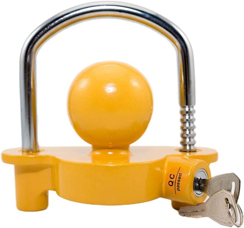 ヒッチメンバー 牽引フック ヒッチキャリア ヒッチボール 盗難防止 車 バイク ジェットスキー 黄色 (黄..
