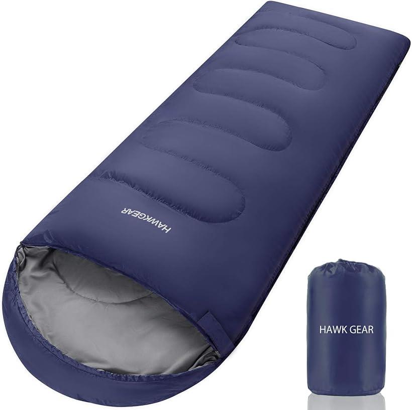HAWK GEAR ホークギア 丸洗いできる寝袋 マミー型 シュラフ -15度耐寒 簡易防水 オールシーズン ネイビー 軽量タイプ(ネイビー（軽量タイプ）)