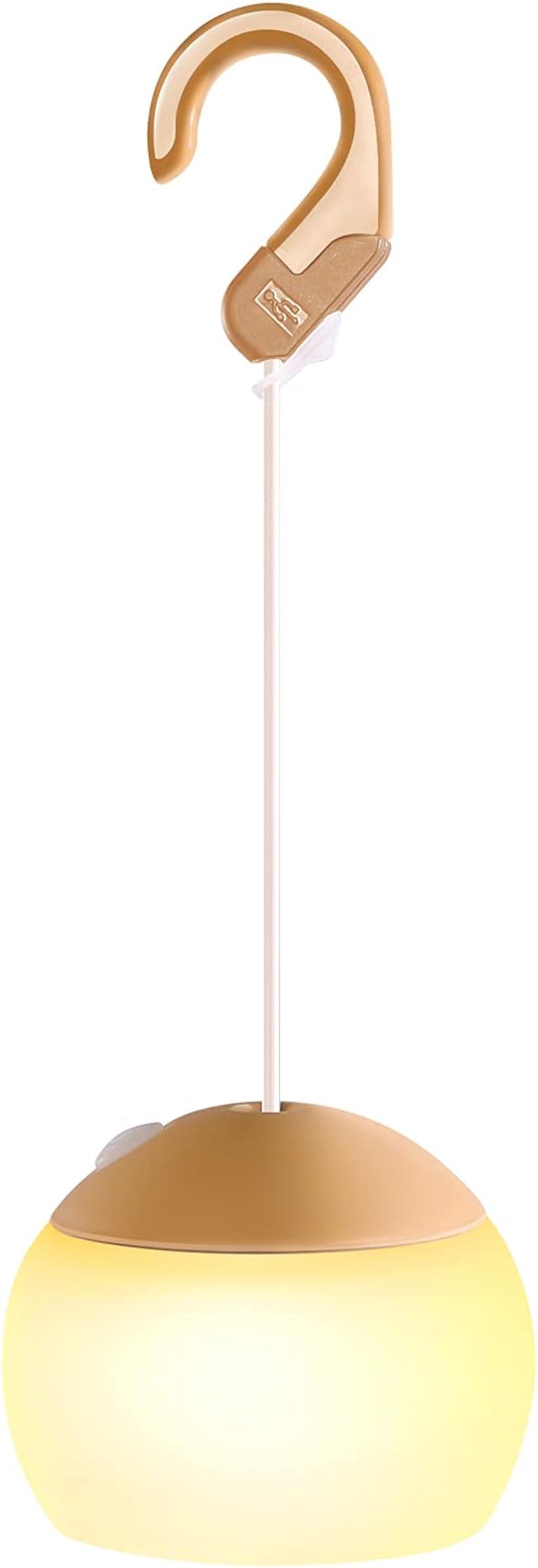 LEDランタン 暖色 キャンプランタン USB充電式 三段階調光 吊り下げ式 小型 明るい 軽量 車中泊 防災ランタン MDM(ブラウン)