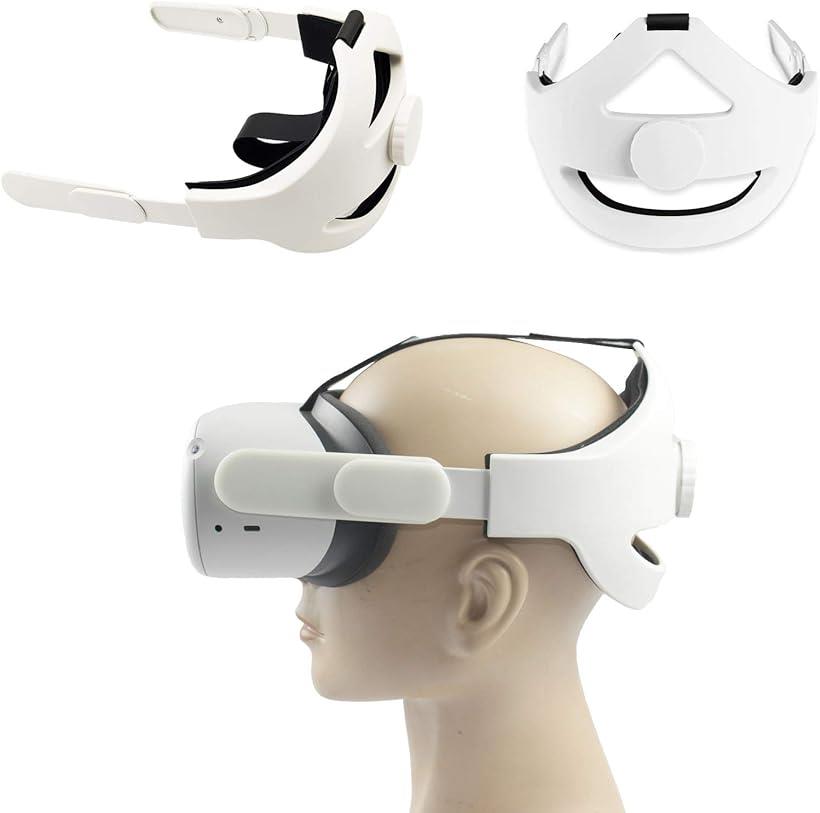 Oculus Quest 2専用 VR ヘッドストラップ オキュラス クエスト2ストラップ 調節可能 ヘッド圧力の低減 バランス重量 ホワイト