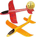 【楽天ランキング1位入賞】手投げ飛行機 グライダー プレーン 組み立て 公園遊び 模型 航空機 水平飛行 回転飛行 おもちゃ 赤/オレンジ( 赤オレンジ, 37cm)