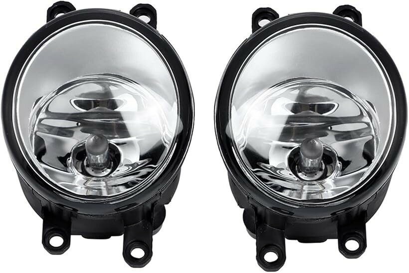 互換品トヨタ 互換 フォグランプ ユニット 汎用 社外品 HID LED 純正サイズ交換用 H8 H11 H16 ガラス レンズ LR セット クリア (クリア)