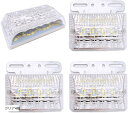 互換品 汎用 LED サイド マーカー 24V トラック デコトラ ダウン ライト ランプ 路肩灯 防水 テール アンダー セット ドレスアップ カスタム 大型 車 白(クリア4個, 中)