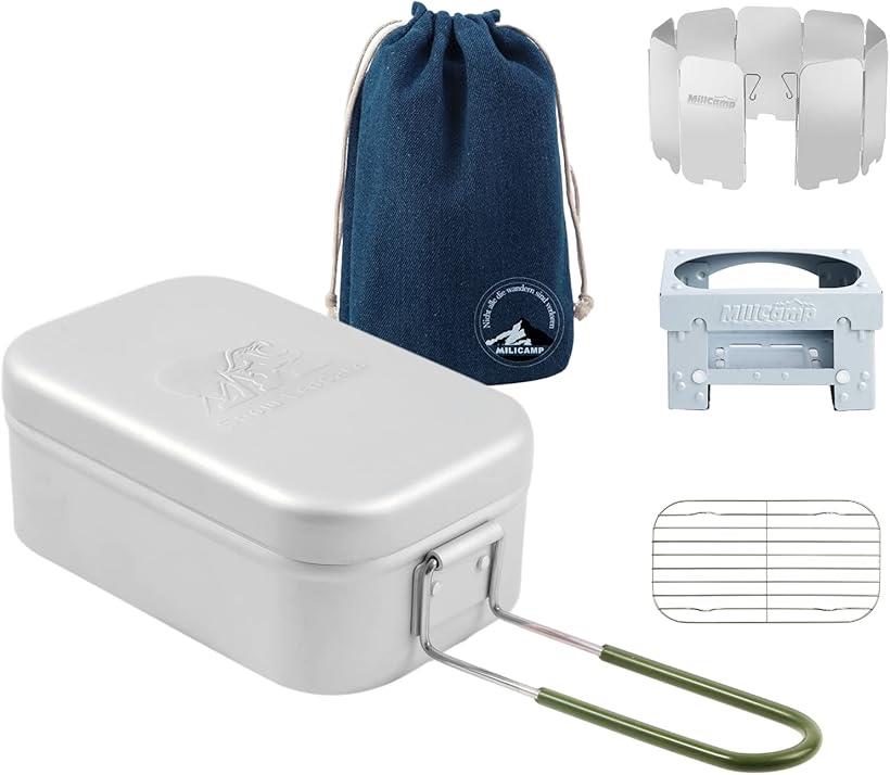 メスティン ミディアム キャンプ はんごう 飯盒 5点セット バリ取り済 アウトドア炊飯 登山 調理 ...