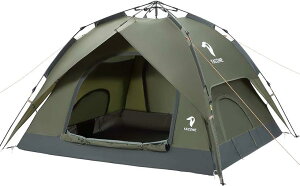テント 3人用 ワンタッチテント 二重層 2WAY 設営簡単 コンパクト uvカット加工 折りたたみ 防災用 キャンプ用品 アウトドア( グリーン)