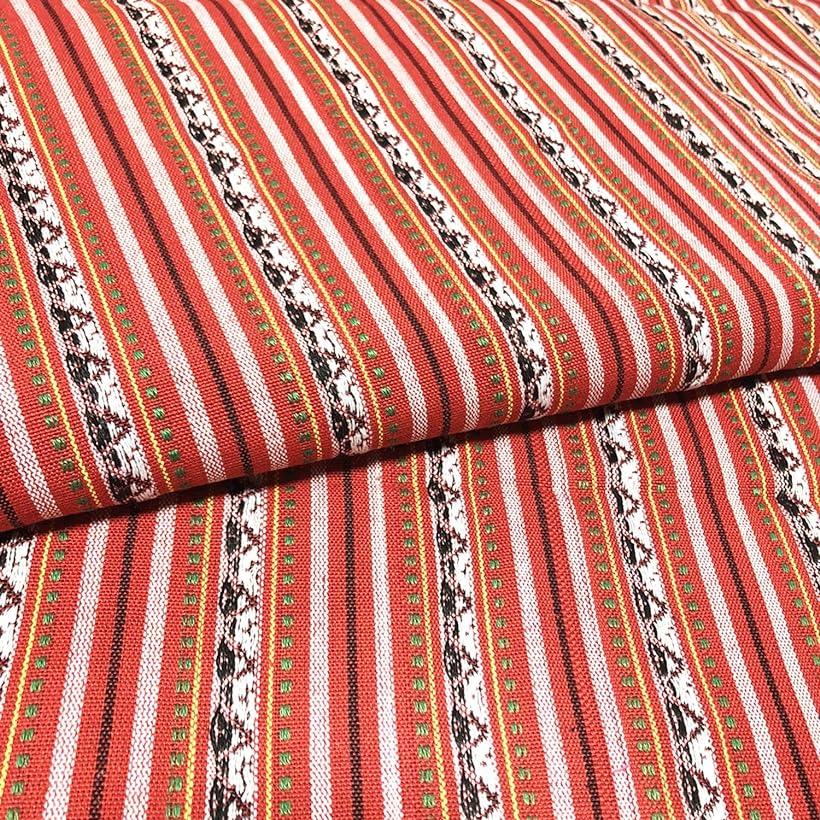 全10種 民族 調 柄 生地 綿 手芸用 布 約2m 幅150cm ストライプC (ストライプC)