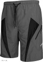 メンズ サイクルパンツ ショートパンツ ハーフパンツ パッド付き サイクルウェア カジュアル 吸汗速乾(グレー, XL)