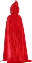 morytrade 魔女 マント コスプレ 死神 ハロウィン 衣装 変装 仮装 ベルベット調 赤 130cm(レッド, 130cm)