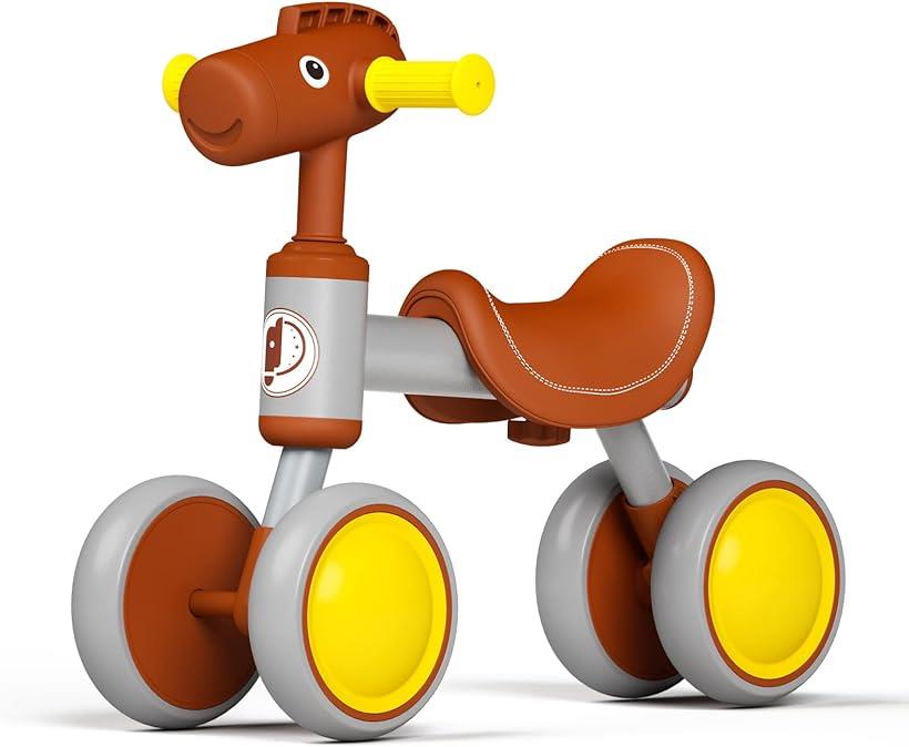 三輪車 乗用玩具 馬おもちゃ 三輪車1-3歳 室内遊び専用 乗用おもちゃ 乗り物おもちゃ( ブラウン ...