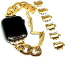 Royce&Roland Apple Watch チェーンベルト (シルバー/ステンレス) コマ調整器不要 バタフライバックル (38/40/41mm, gold)