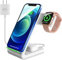 【楽天ランキング1位入賞】WINGO TIMES ワイヤレス充電器3in1 15W急速 置くだけ充電 Apple Watch/Airpods充電対応 iphone8 /Samsung Galaxy S6以降など qi機種対応 白(白)