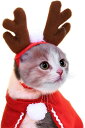 猫 犬 クリスマス 仮装 ペット服 マント スカーフ ケープ 2点セット M-トナカイ