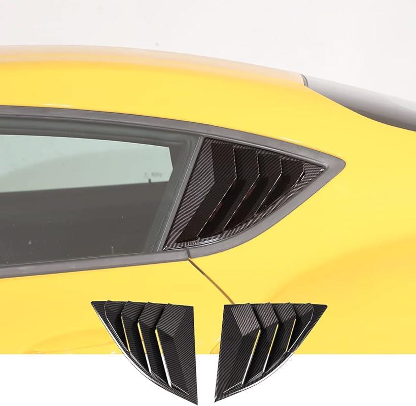 DIYUCAR 車のリアウィンドウシャッター リアベントウィンドウルーバー 車のシャッターサイドベントカバー トヨタ スープラ GR A90 A91 MK5 2019-2022に対応 (カーボン調)