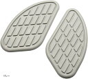 互換品 バイク 用 タンク サイド パッド ニー グリップパッド 汎用 プロテクター ステッカー ゴム 18.5cm 9.5cm(グレー)