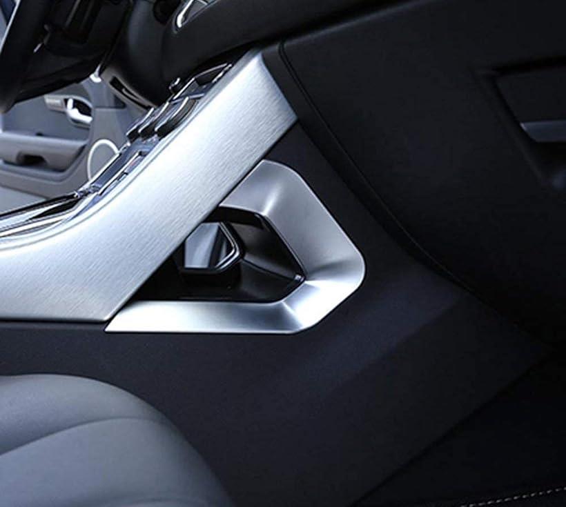 互換品 ランドローバー・レンジローバーイヴォーク 2012-2018に適用 車のセンターコンソール側面のU字型トリム 2点セット(銀色)