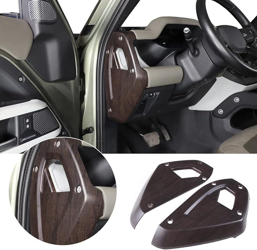 METYOUCAR 車のダッシュボードサイドパネルの装飾カバー ランドローバーディフェンダー 90 110 2020-2023 適用(オークの木目)