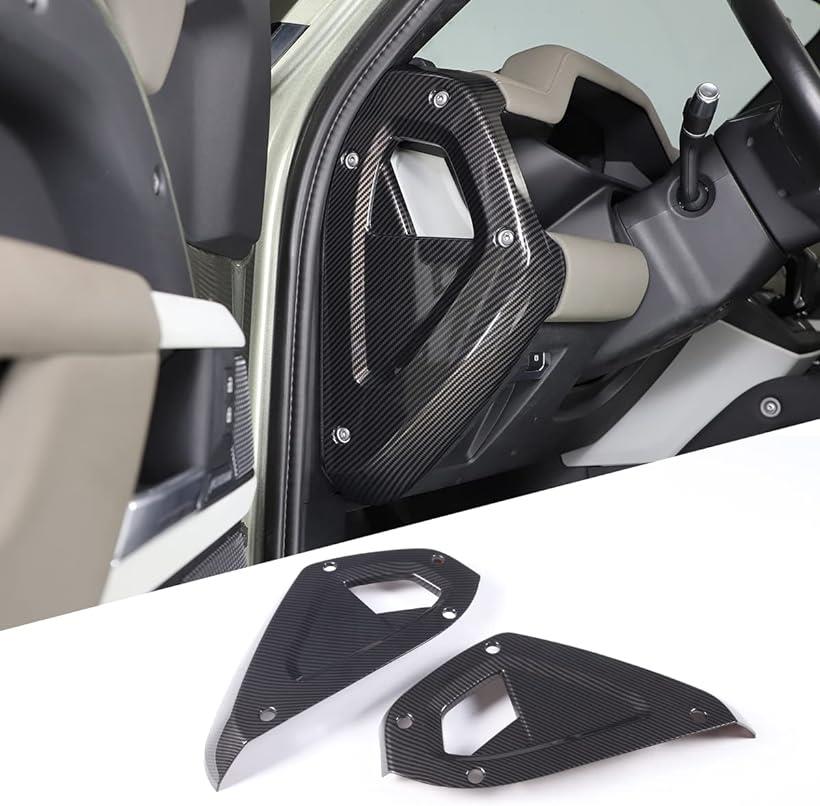 車のダッシュボードサイドパネルの装飾カバー ランドローバーディフェンダー 90 110 2020-2023 適用( カーボン調)