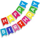 MUAH. バースデー Happy Birthday デコレーション ガーランド バースデーガーランド 誕生日 お祝い飾り 旗 7色( 7色, 普通)