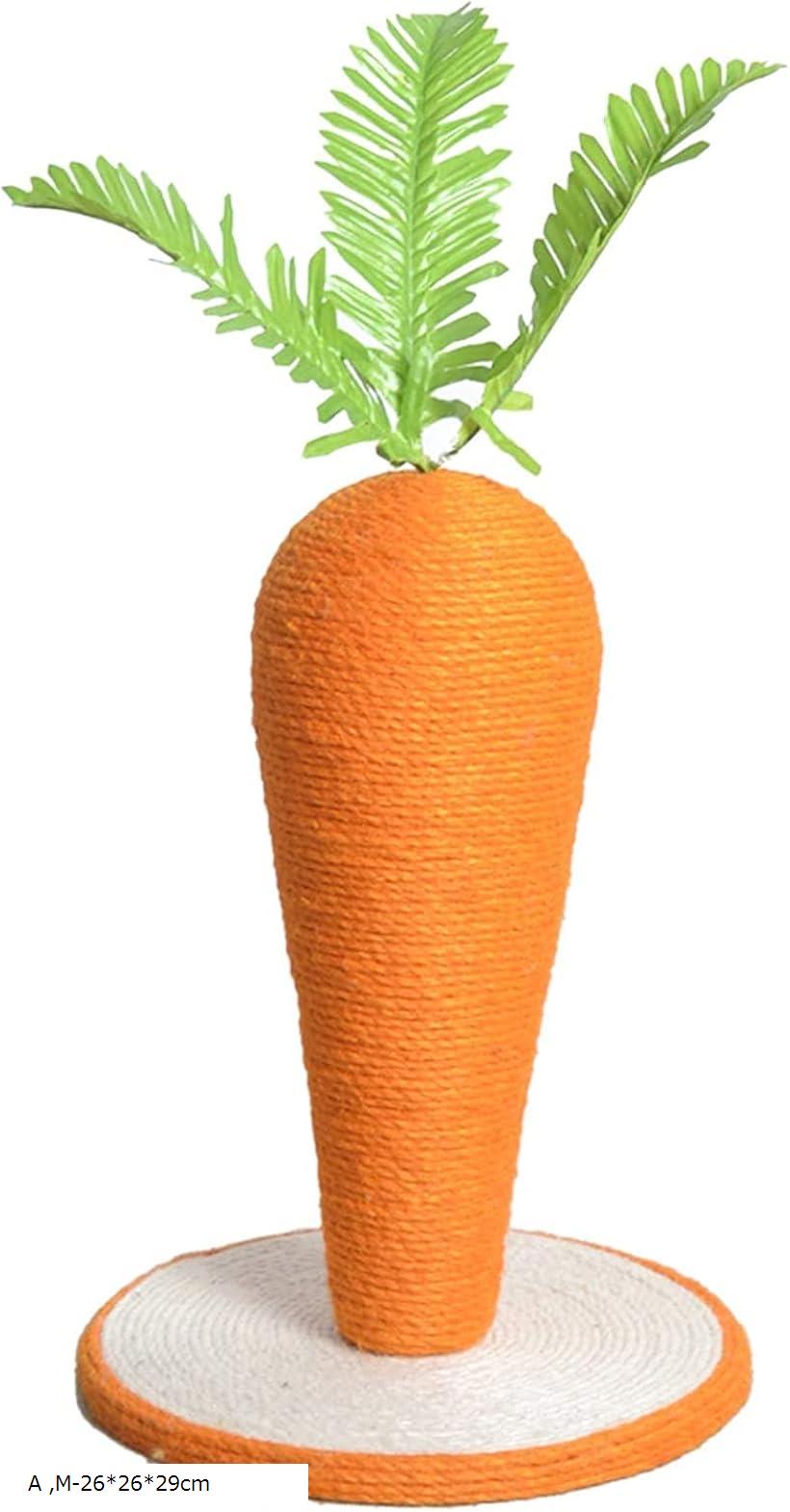 猫 爪研ぎ キャットタワー スクラッチポール 人参型 猫の引っかき棒 天然サイザル麻 M-26x26x29cm(A, M-26x26x29cm)のサムネイル