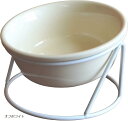 猫 えさ 皿 食器 フードボウル 水飲み器 ペット用品 陶器 300ml 15度の傾斜 取り外し式(オフホワイト)