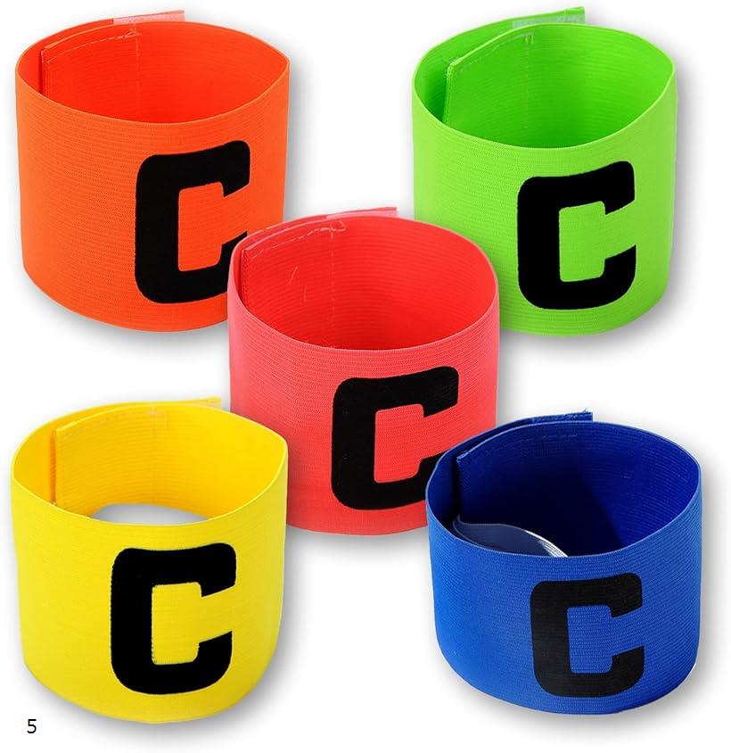 腕章 5色セット キャプテンマーク アームバンド テープ付き 調節可能