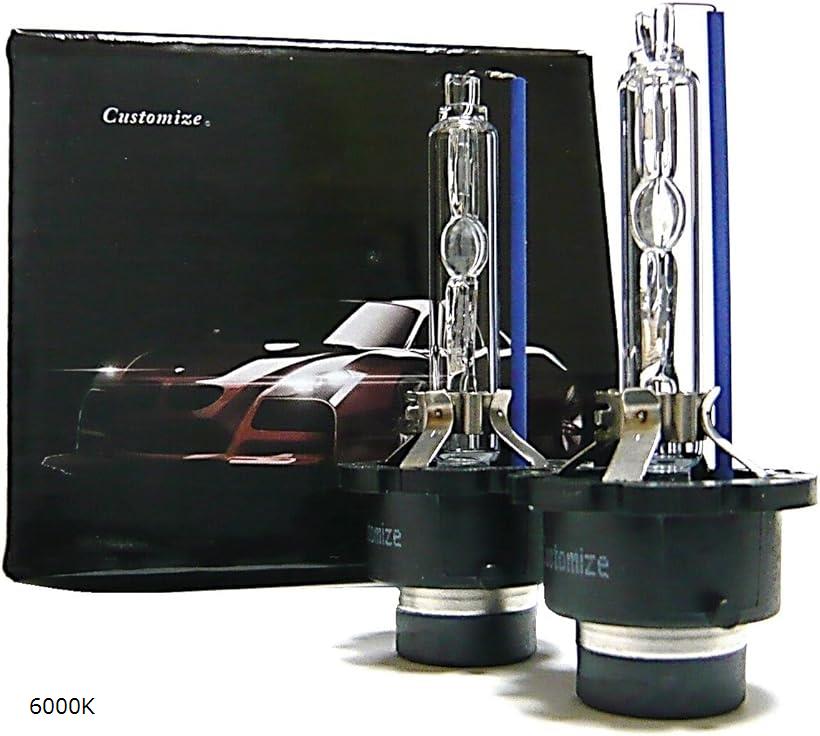 互換品D4S 35W HIDバルブ 交換用 2本セット 6000K (6000K)