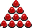 【楽天ランキング1位入賞】互換品防水 24v サイドマーカー ダイヤモンドカット 16連 LED 10個セット レンズ マーカーランプ トラック 外装 パーツ 車幅 側灯 シャーシ 丸型(レッド)