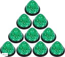 互換品防水 24v サイドマーカー ダイヤモンドカット 16連 LED 10個セット レンズ マーカーランプ トラック 外装 パーツ 車幅 側灯 シャーシ 丸型(グリーン)