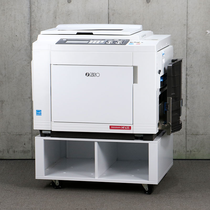 中古印刷機 輪転機 理想科学 RISO（リソー）リソグラフ（RISOGRAPH）MF635 【過去使用枚数427,593枚 A3 2色刷り対応 A3ドラム USB・LAN接続対応 チラシ 中古】