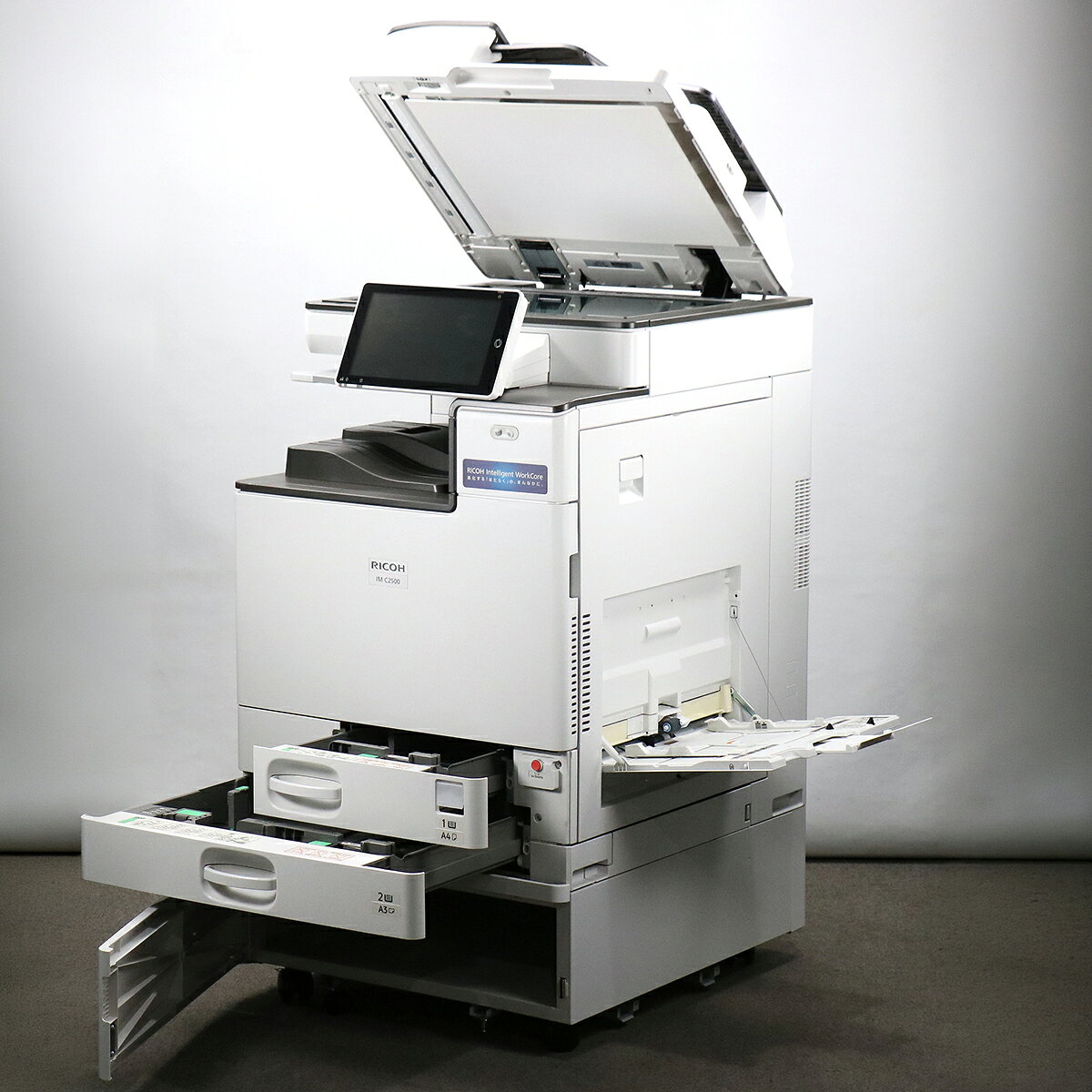 オフィスハードウェアエーワンの【中古】 訳有特価 リコー 複合機 コピー機 カラー A3対応 2段カセット IM C2500F カウンタ6,558枚 毎分25枚 コピー FAX プリンター スキャナ Mac対応｜アングル2