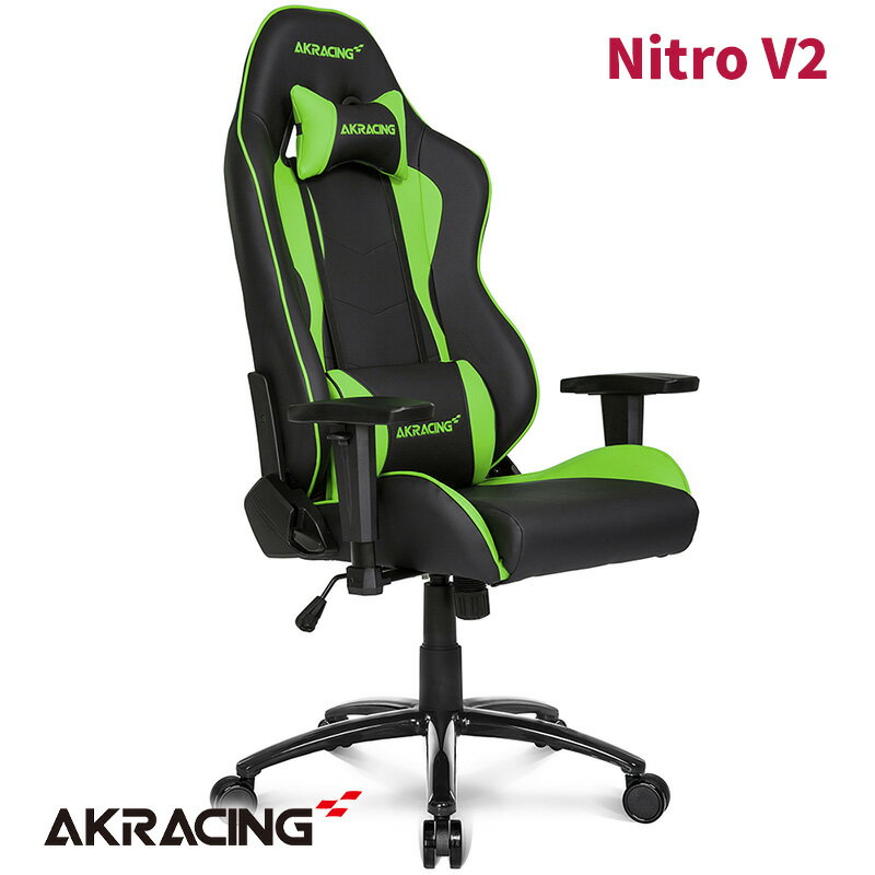 AKRacing Nitro V2 グリーン Gaming Chair ゲーミングチェア AKR-NITRO-GREEN/V2【メーカー保証5年付 / 代金引換不可】【新品】【お取り寄せ】