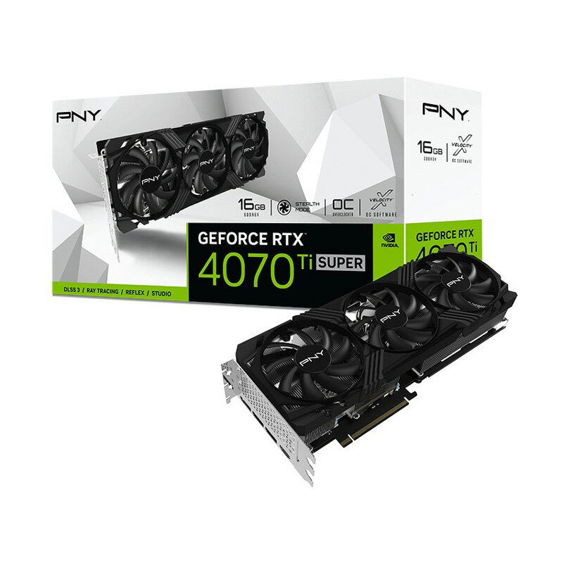 PNY GeFORCE RTX 4070Ti SUPER 16GB VERTO OC 3FAN VCG4070TS16TFXPB1-O եåܡ Բ  ڿʡ