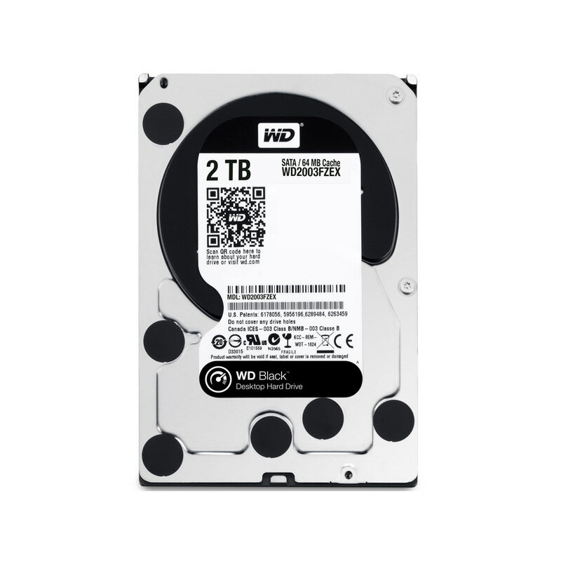 Western Digital WD2003FZEX WD_BLACKシリーズ 3.5inch デスクトップ向けゲーミングHDD 2TB 7200rpm SATA 6Gb/s 代引き不可 代理店直送【新品】