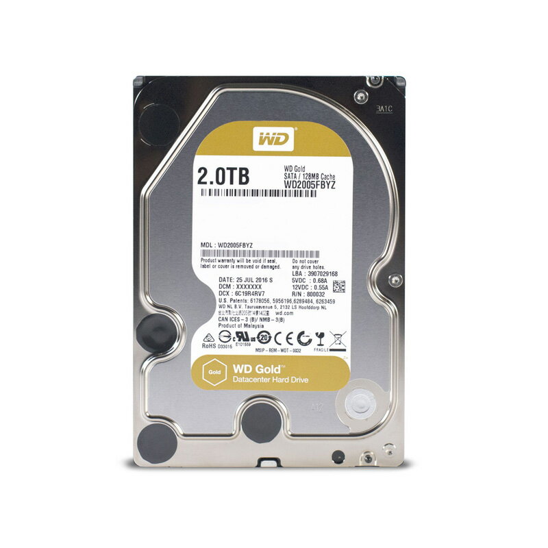 Western Digital WD2005FBYZ WD GOLDエンタープライズシリーズ 3.5inch 内蔵HDD 2TB 7200rpm SATA 6Gb/s 128MB 代引き不可 代理店直送【新品】