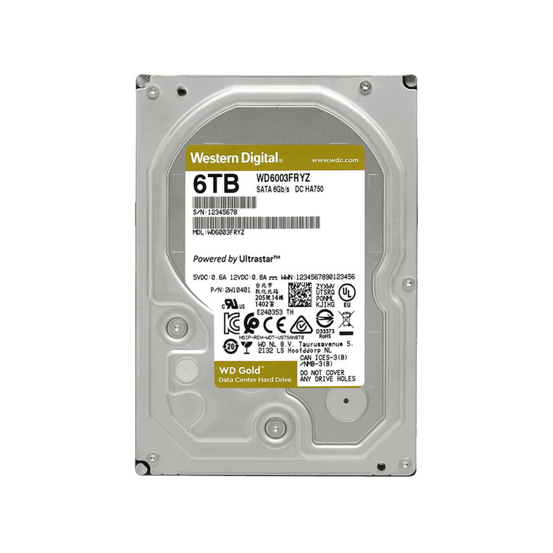 Western Digital WD6003FRYZ WD GOLD エンタープライズシリーズ 3.5inch 内蔵HDD 6TB 7200rpm SATA 6Gb/s 代引き不可 代理店直送【新品】