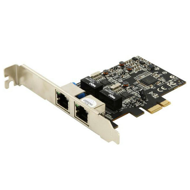 SYBA 2 Port Gigabit Ethernet PCI-e x1 Network Card SY-PEX24028 LANJ[h s 񂹁yViz